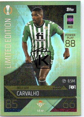 Fotbalová kartička 2022-23 Topps Match Attax UCL Limited Edition LE17 William Carvalho Real Betis