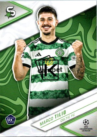 Fotbalová kartička 2023-24 Topps Superstars UEFA Club Competitions 42 Marco Tilio (Celtic FC) – RC