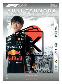 2025 Topps Turbo Attax F1 Oracle Red Bull Racing National Pride  156 Yuki Tsunoda
