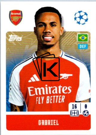 2024-25 Topps Champions League 44 Gabriel (Arsenal)