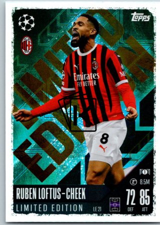 fotbalová kartička 2024-25 Topps Match Attax UEFA Club Competitions Limited Edition LE21 Ruben Loftus Cheek (AC Milan)