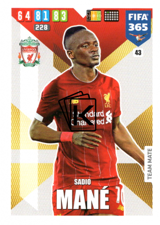 Fotbalová kartička Panini Adrenalyn XL FIFA 365 - 2020 Team Mate 43 Sadio Mane Liverpool FC