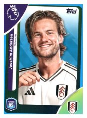 fotbalová kartička 2025-26 Topps  Premier League 148 Joachim Andersen (Fulham)-PARALLEL Blue