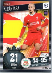 fotbalová kartička 2020-21 Topps Match Attax 101 Champions League 21 Thiago Alcântara Liverpool