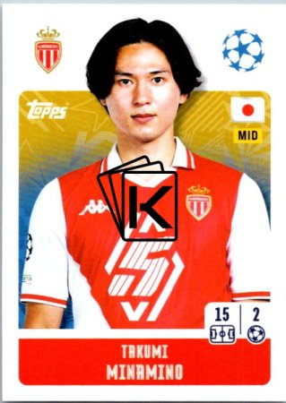2024-25 Topps Champions League 62 Takumi Minamino (AS Monaco)