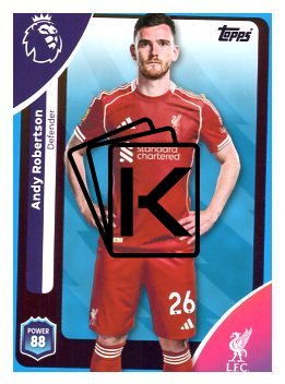 fotbalová kartička 2025-26 Topps  Premier League 167 Andy Robertson (Liverpool)-PARALLEL Blue