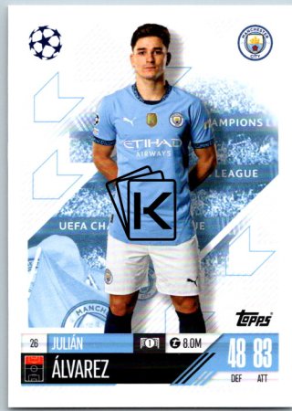 fotbalová kartička 2024-25 Topps Match Attax UEFA Club Competitions  26  Julian Alvarez (Manchester City)