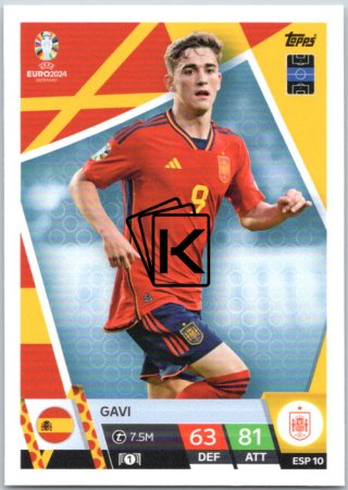 fotbalová karta Topps Match Attax EURO 2024 ESP10 Gavi (Spain)