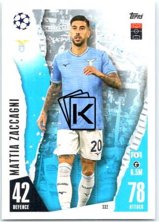 Fotbalová kartička 2023-24 Topps Match Attax UEFA Club Competitions 332 Mattia Zaccagni SS Lazio