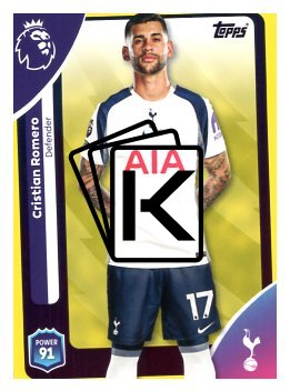 fotbalová kartička 2025-26 Topps  Premier League 257 Cristian Romero (Tottenham Hotspur)-PARALLEL Yellow