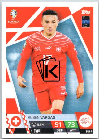 fotbalová karta Topps Match Attax EURO 2024 SUI9 Ruben Vargas (Switzerland)