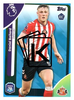 fotbalová kartička 2025-26 Topps  Premier League 348 Daniel Ballard (Sunderland)  -  Rookie-PARALLEL Blue
