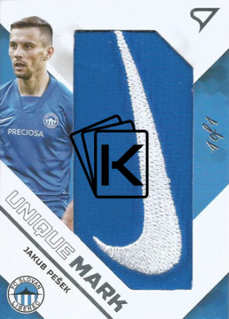 2020-21 SportZoo Fortuna Liga Unique  Mark UM11 Jakub Pešek Nike Logo 1of1 FC Slovan Liberec