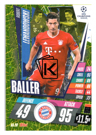 fotbalová kartička 2020-21 Topps Match Attax Champions League Extra Baller BA20 Robert Lewandowski FC Bayern München