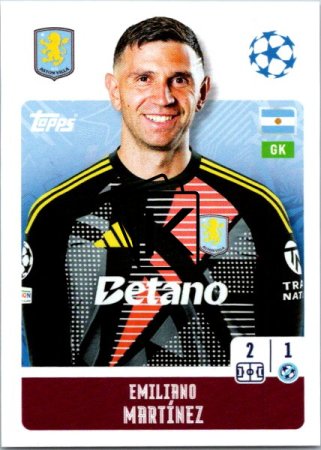 2024-25 Topps Champions League 66 Emiliano Martínez (Aston Villa)