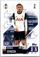 fotbalová kartička 2024-25 Topps Match Attax UEFA Club Competitions  78 Brennan Johnson (Tottenham Hotspur)  -  Attax Debut