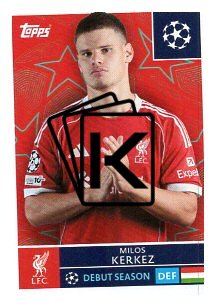 2025-26 Topps Champions League  Liverpool FC 255 Milos Kerkez