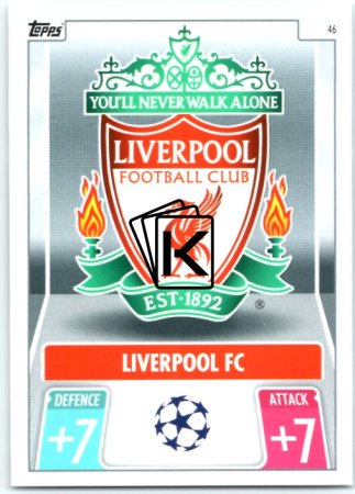 fotbalová kartička 2021-22 Topps Match Attax UEFA Champions League 46 Liverpool FC Logo
