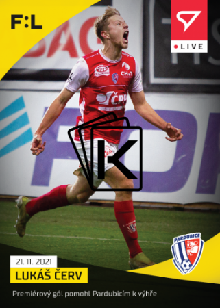 fotbalová kartička SportZoo 2021-22 Live L-065 Lukáš Červ FK Pardubice