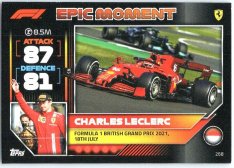 2022 Topps Formule 1Turbo Attax F1 Epic Moments 2021 268 Charles Leclerc (Ferrari)