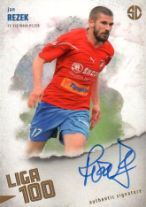 podepsaná karta 2025 Supr Cards Liga 100 RE-JA Jan Rezerk FC Viktoria Plzeň gold /12