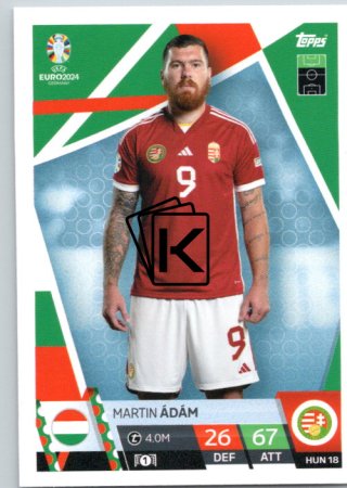 fotbalová karta Topps Match Attax EURO 2024 HUN18 Martin Ádám (Hungary)