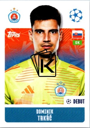 2024-25 Topps Champions League 493 Dominik Takáč (SK Slovan Bratislava)