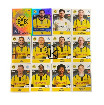 Týmový samolepkový set  2024-25 Topps Champions League Borussia Dortmund