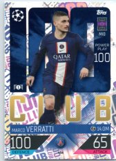 Fotbalová kartička 2022-23 Topps Match Attax UCL CLub 100 - 454 Marco Veratti - Paris Saint-Germain