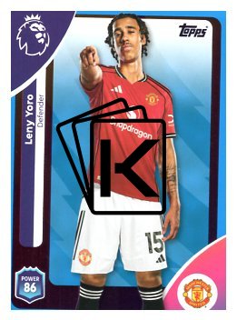 fotbalová kartička 2025-26 Topps  Premier League 202 Leny Yoro (Manchester United)-PARALLEL Blue