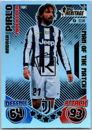 Fotbalová kartička 2024-25 Topps Match Attax EXTRA UEFA Club Competitions Topps Heritage - Man of the Match 295 Andrea Pirlo (Juventus)