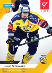 Hokejová kartička SportZoo 2021-22 Live L-112 Jakub Čechmánek PSG Berani Zlín