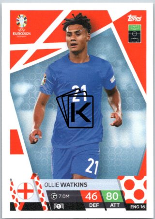 fotbalová karta Topps Match Attax EURO 2024 ENG16 Ollie Watkins (England)