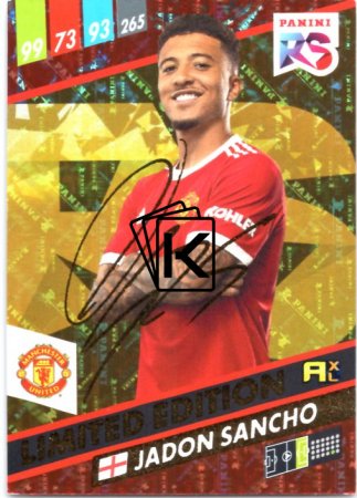 fotbalová kartička Panini Adrenalyn XL FIFA 365 2022 RS Limited Edition Jadon Sancho  Manchester United