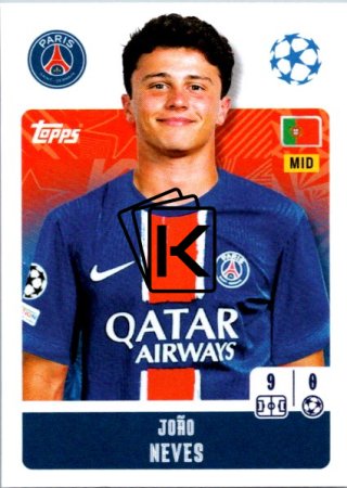2024-25 Topps Champions League 289 João Neves (Paris Saint-Germain)