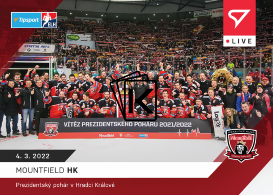 Hokejová kartička SportZoo 2021-22 Live L-115 HC Mountfiled Hradec Králové Vítěz prezidenského poháru /82