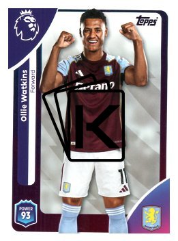 fotbalová kartička 2025-26 Topps  Premier League 33 Ollie Watkins (Aston Villa)