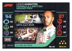 2020 Topps Formule 1 Turbo Attax 80 Live Action Lewis Hamilton Mercedes AMG