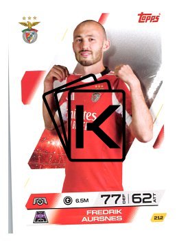 fotbalová kartička 2025-26 Topps Match Attax UCC 212 Fredrik Aursnes (SL Benfica)