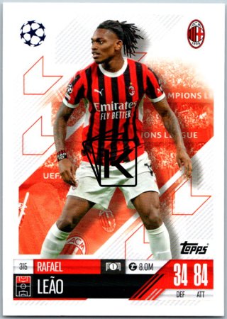 fotbalová kartička 2024-25 Topps Match Attax UEFA Club Competitions 315 Rafael Leão (AC Milan)