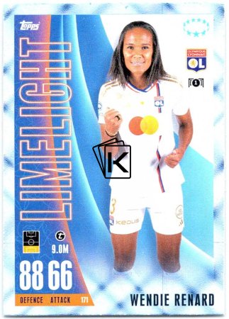 2023-24 Topps Match Attax EXTRA UEFA Club Competition Blue Crystal Parallel 171 Wendie Renard (Olympique Lyonnais)