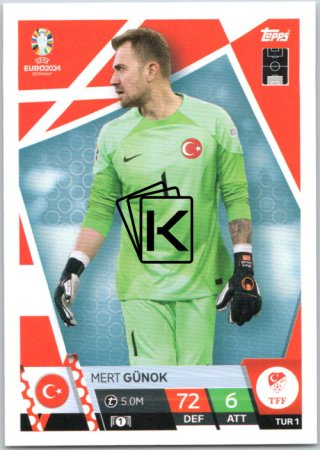 fotbalová karta Topps Match Attax EURO 2024 TUR1 Mert Günok (Turkey)