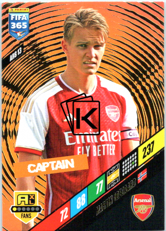 fotbalová karta Panini FIFA 365 2024 Adrenalyn XL ARS13 Martin Ødegaard	Arsenal Captain