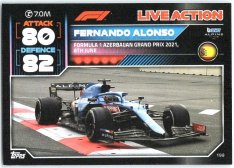 2022 Topps Formule 1Turbo Attax F1 Live Action 2021 199 Fernando Alonso (Alpine)