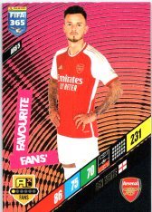 fotbalová karta Panini FIFA 365 2024 Adrenalyn XL ARS5 Ben White Arsenal Fans' Favourite