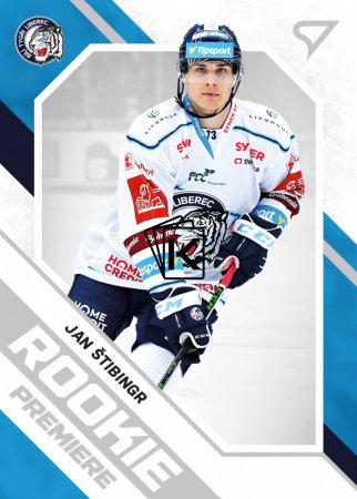 hokejová kartička 2021-22 SportZoo Tipsport Extraliga Serie 2 Rookie Premiere  RP-12 Jan Štibingr HC Bílí Tygři Liberec
