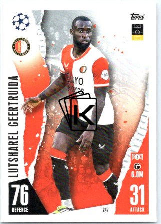 Fotbalová kartička 2023-24 Topps Match Attax UEFA Club Competitions 247 Lutsharel Geertruida Feyenoord
