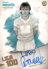 podepsaná karta 2025 Supr Cards Liga 100 MO-LU Lubomír Moravčík Tj Plastika Nitra gold /12