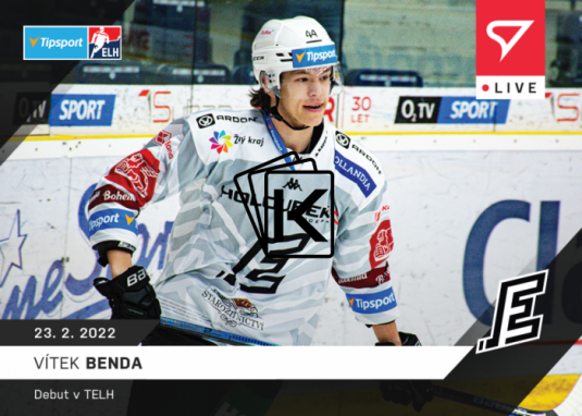 Hokejová kartička SportZoo 2021-22 Live L-108 Vítek Benda HC Energie Karlovy Vary