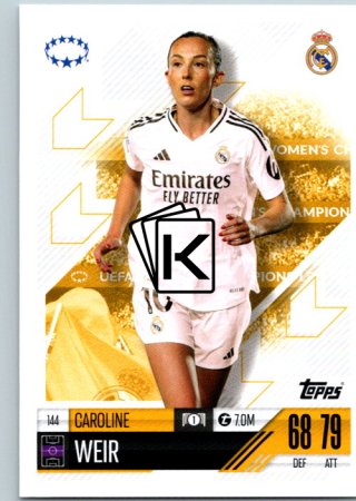 Fotbalová kartička 2024-25 Topps Match Attax EXTRA UEFA Club Competitions UWCL Cards 144.  Caroline Weir (Real Madrid CF)